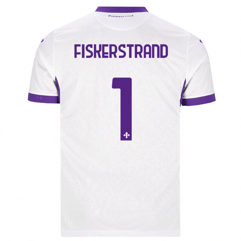 Danxen Mænd Cecilie Fiskerstrand #1 Hvid Lilla Udebane Spillertrøjer 2026/27 Trøje T-Shirt