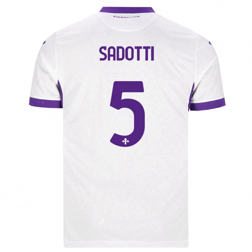 Danxen Mænd Edoardo Sadotti #5 Hvid Lilla Udebane Spillertrøjer 2026/27 Trøje T-Shirt