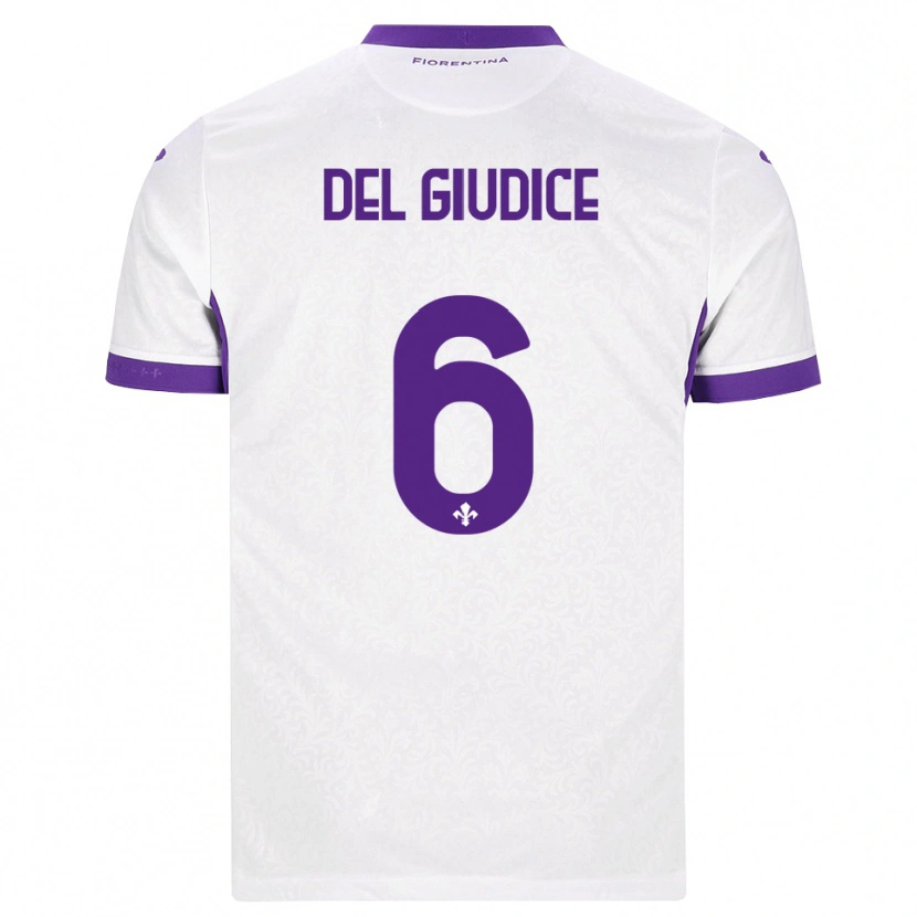 Danxen Mænd Nicolas Del Giudice #6 Hvid Lilla Udebane Spillertrøjer 2026/27 Trøje T-Shirt