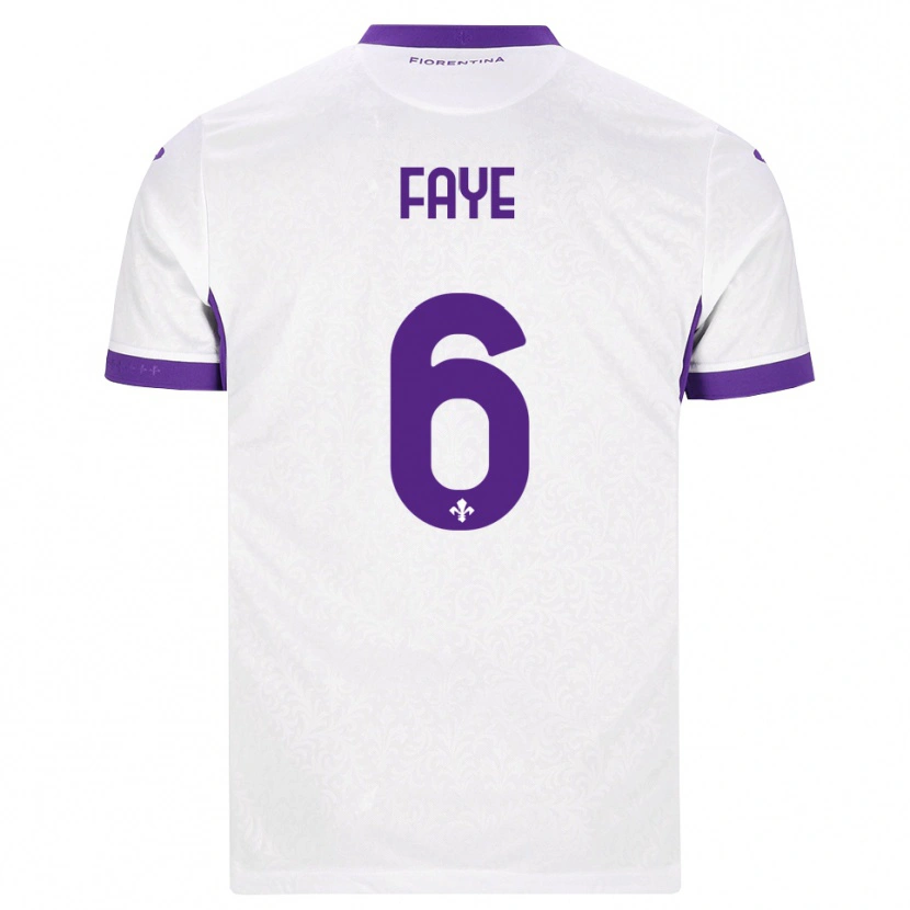 Danxen Mænd Moussa Faye #6 Hvid Lilla Udebane Spillertrøjer 2026/27 Trøje T-Shirt
