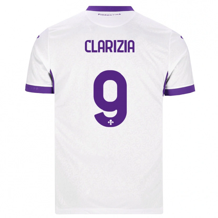 Danxen Mænd Leonardo Clarizia #9 Hvid Lilla Udebane Spillertrøjer 2026/27 Trøje T-Shirt