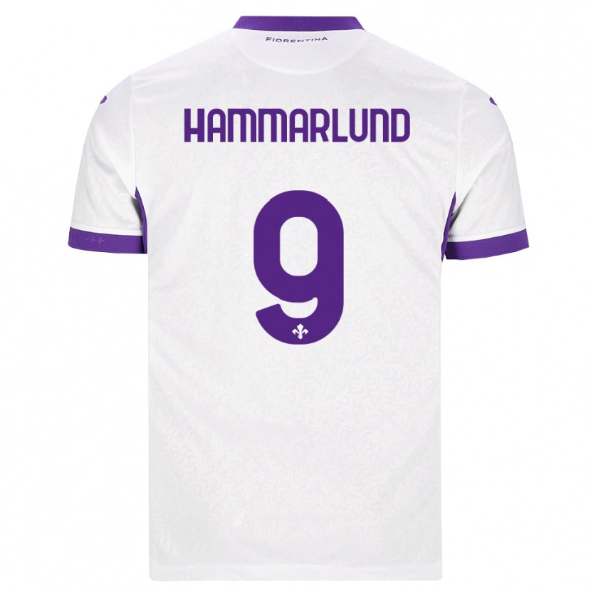 Danxen Mænd Pauline Hammarlund #9 Hvid Lilla Udebane Spillertrøjer 2026/27 Trøje T-Shirt