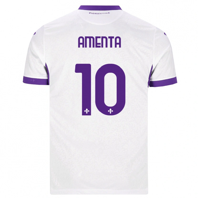 Danxen Mænd Francesco Amenta #10 Hvid Lilla Udebane Spillertrøjer 2026/27 Trøje T-Shirt