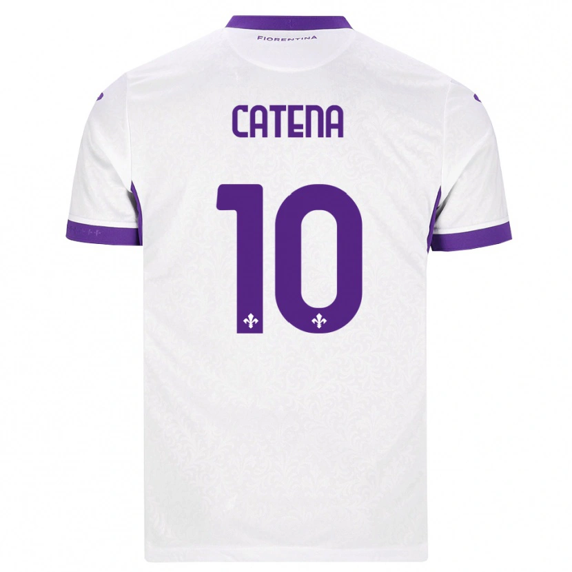 Danxen Mænd Michaela Catena #10 Hvid Lilla Udebane Spillertrøjer 2026/27 Trøje T-Shirt
