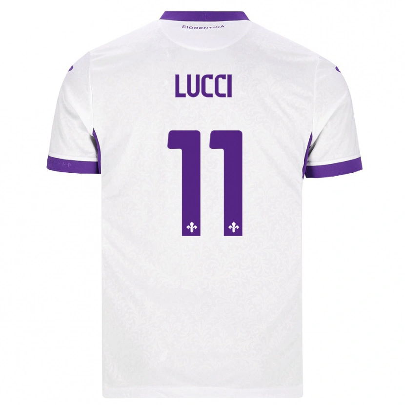 Danxen Mænd Leonardo Lucci #11 Hvid Lilla Udebane Spillertrøjer 2026/27 Trøje T-Shirt