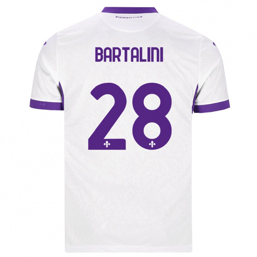 Danxen Mænd Viola Bartalini #28 Hvid Lilla Udebane Spillertrøjer 2026/27 Trøje T-Shirt