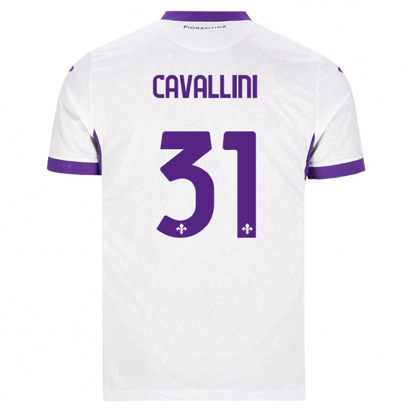 Danxen Mænd Aurora Cavallini #31 Hvid Lilla Udebane Spillertrøjer 2026/27 Trøje T-Shirt