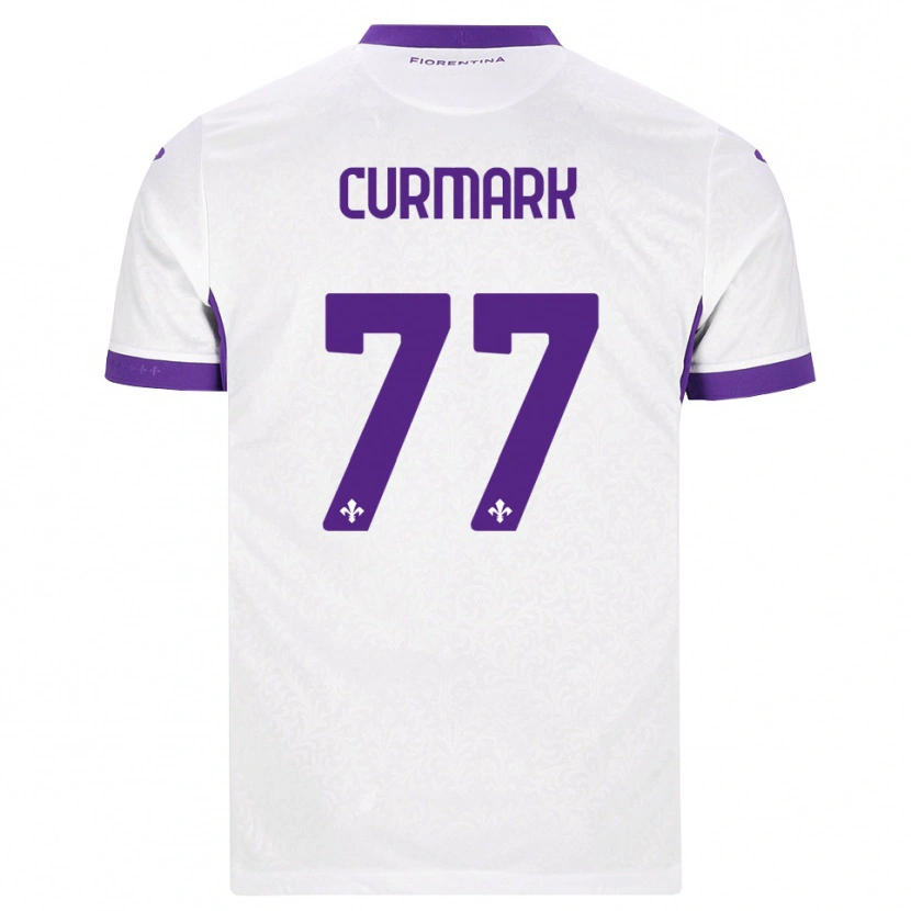 Danxen Mænd Filippa Curmark #77 Hvid Lilla Udebane Spillertrøjer 2026/27 Trøje T-Shirt