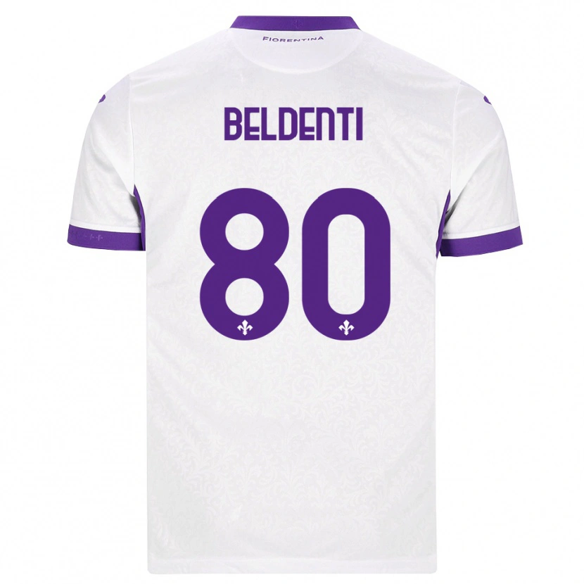 Danxen Mænd Dennis Beldenti #80 Hvid Lilla Udebane Spillertrøjer 2026/27 Trøje T-Shirt