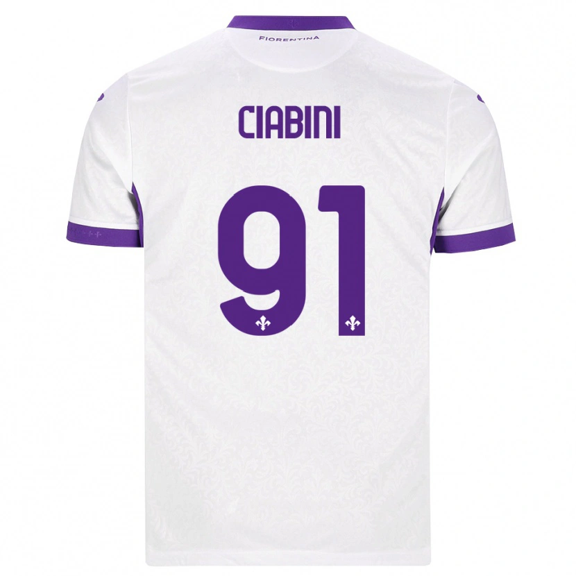 Danxen Mænd Giulia Ciabini #91 Hvid Lilla Udebane Spillertrøjer 2026/27 Trøje T-Shirt