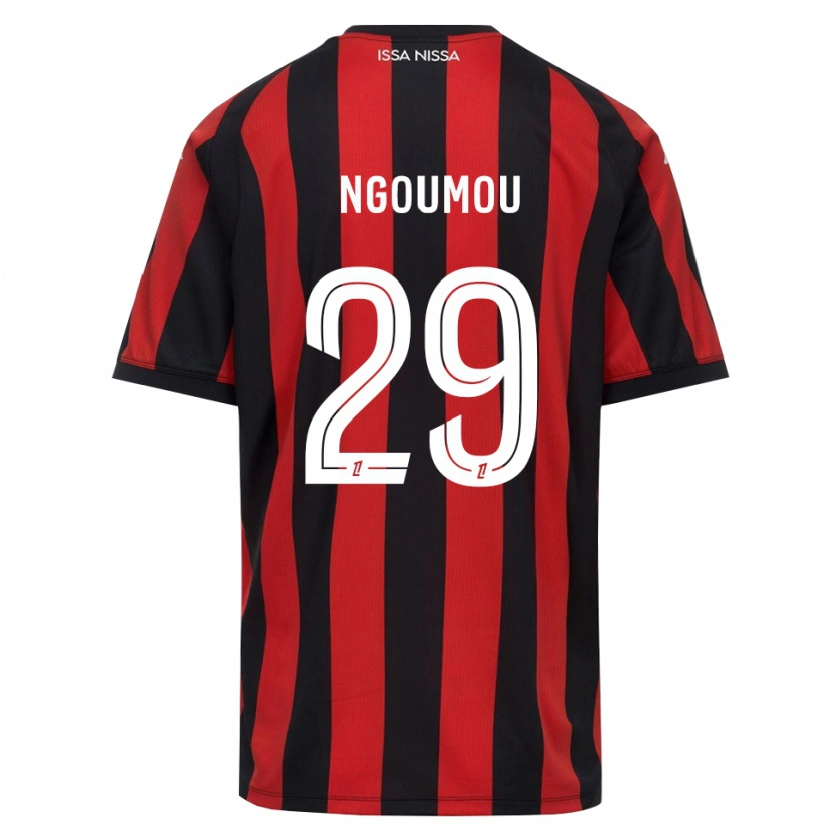 Danxen Mænd Nathan Ngoumou #29 Rød Sort Hvid Hjemmebane Spillertrøjer 2026/27 Trøje T-Shirt