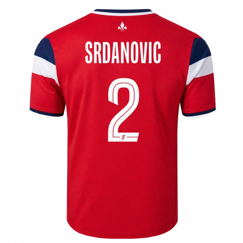 Danxen Kvinder Loun Srdanovic #2 Rød Hvid Kongeblå Hjemmebane Spillertrøjer 2026/27 Trøje T-Shirt