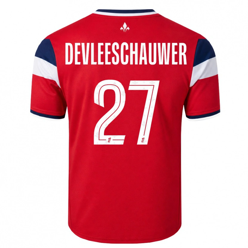 Danxen Kvinder Gwenaëlle Devleeschauwer #27 Rød Hvid Kongeblå Hjemmebane Spillertrøjer 2026/27 Trøje T-Shirt