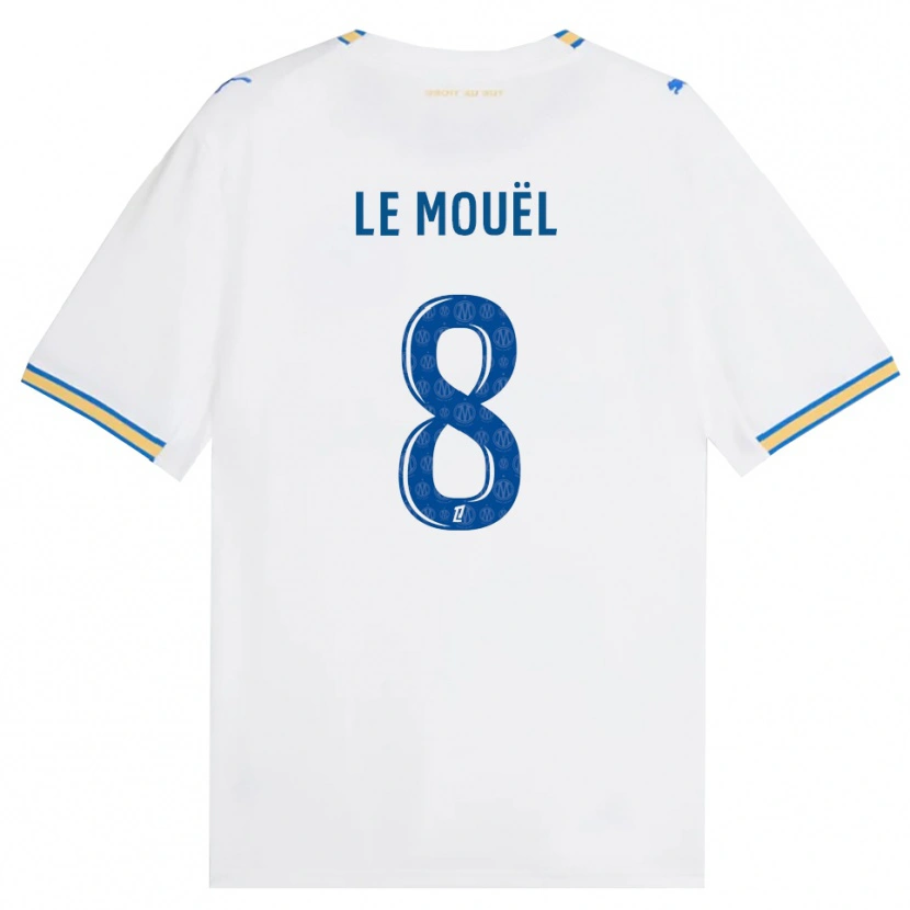Danxen Kvinder Margaux Le Mouël #8 Dodgerblå Hvid Hjemmebane Spillertrøjer 2026/27 Trøje T-Shirt