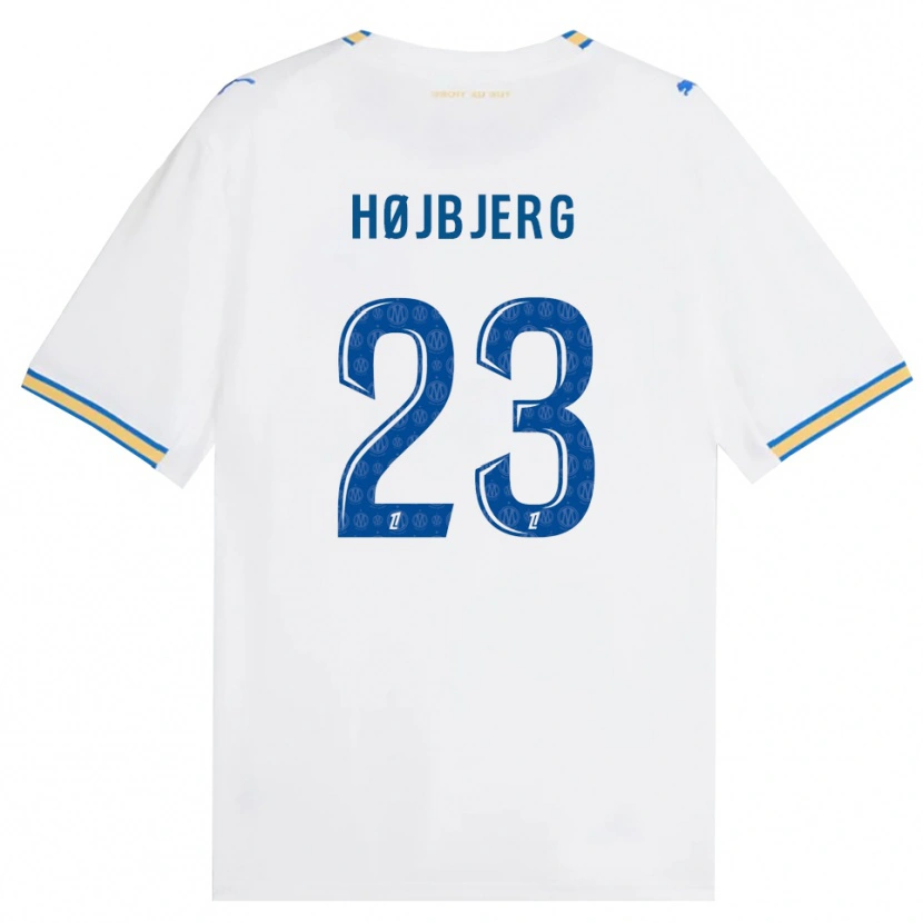 Danxen Kvinder Pierre-Emile Højbjerg #23 Dodgerblå Hvid Hjemmebane Spillertrøjer 2026/27 Trøje T-Shirt