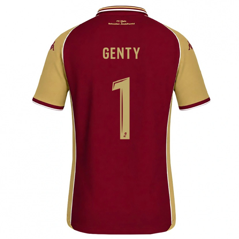 Danxen Kvinder Julie Genty #1 Gyldenrod Mørkerød Hjemmebane Spillertrøjer 2026/27 Trøje T-Shirt