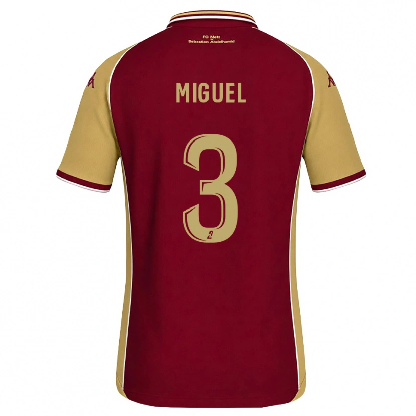 Danxen Kvinder Florian Miguel #3 Gyldenrod Mørkerød Hjemmebane Spillertrøjer 2026/27 Trøje T-Shirt