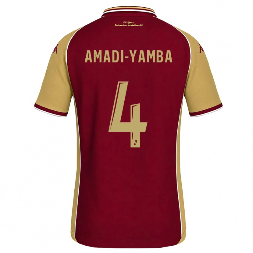 Danxen Kvinder Nelson Amadi-Yamba #4 Gyldenrod Mørkerød Hjemmebane Spillertrøjer 2026/27 Trøje T-Shirt