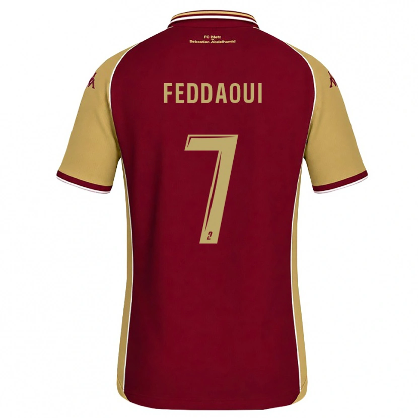 Danxen Kvinder Leina Feddaoui #7 Gyldenrod Mørkerød Hjemmebane Spillertrøjer 2026/27 Trøje T-Shirt