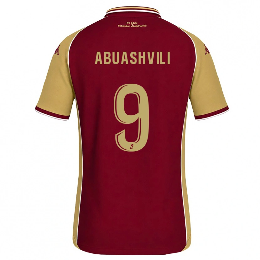 Danxen Kvinder Giorgi Abuashvili #9 Gyldenrod Mørkerød Hjemmebane Spillertrøjer 2026/27 Trøje T-Shirt