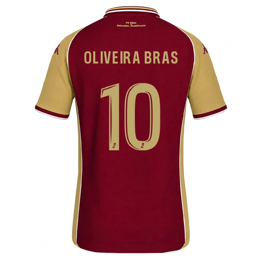 Danxen Kvinder Luisa Oliveira Bras #10 Gyldenrod Mørkerød Hjemmebane Spillertrøjer 2026/27 Trøje T-Shirt
