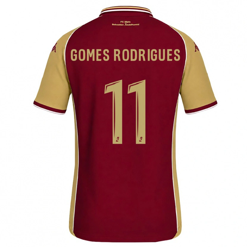 Danxen Kvinder Jess Gomes Rodrigues #11 Gyldenrod Mørkerød Hjemmebane Spillertrøjer 2026/27 Trøje T-Shirt