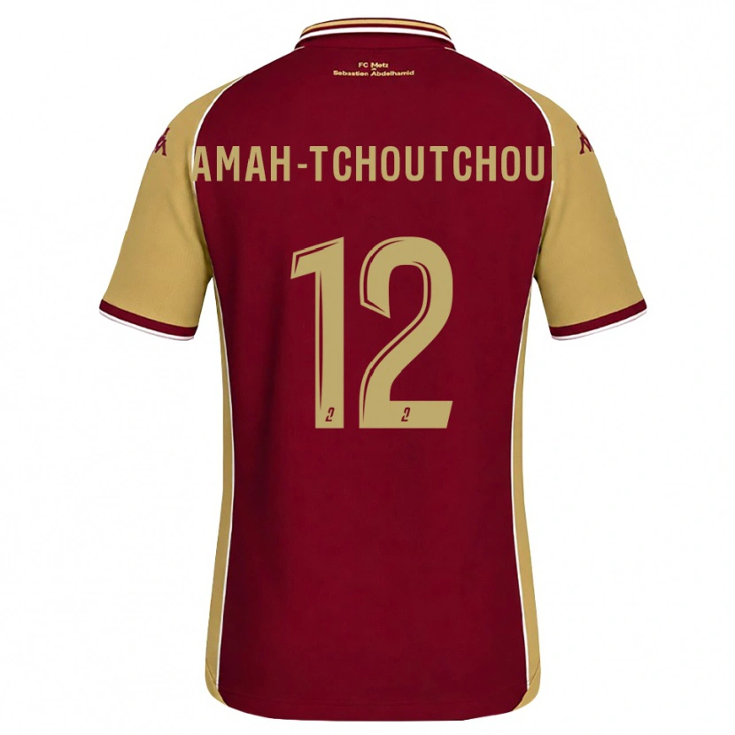 Danxen Kvinder Marco Amah-Tchoutchoui #12 Gyldenrod Mørkerød Hjemmebane Spillertrøjer 2026/27 Trøje T-Shirt