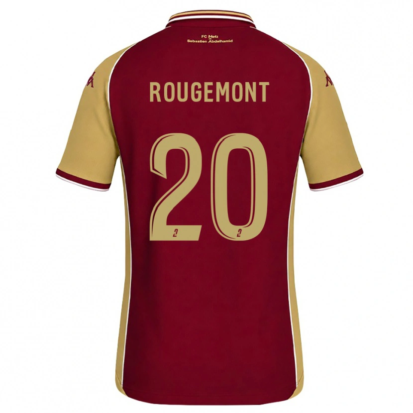Danxen Kvinder Justine Rougemont #20 Gyldenrod Mørkerød Hjemmebane Spillertrøjer 2026/27 Trøje T-Shirt