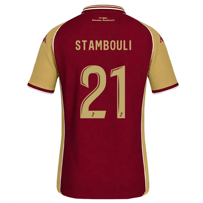 Danxen Kvinder Benjamin Stambouli #21 Gyldenrod Mørkerød Hjemmebane Spillertrøjer 2026/27 Trøje T-Shirt