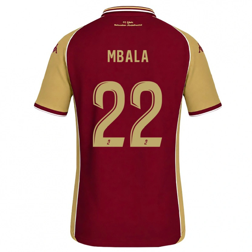 Danxen Kvinder Nathan Mbala #22 Gyldenrod Mørkerød Hjemmebane Spillertrøjer 2026/27 Trøje T-Shirt