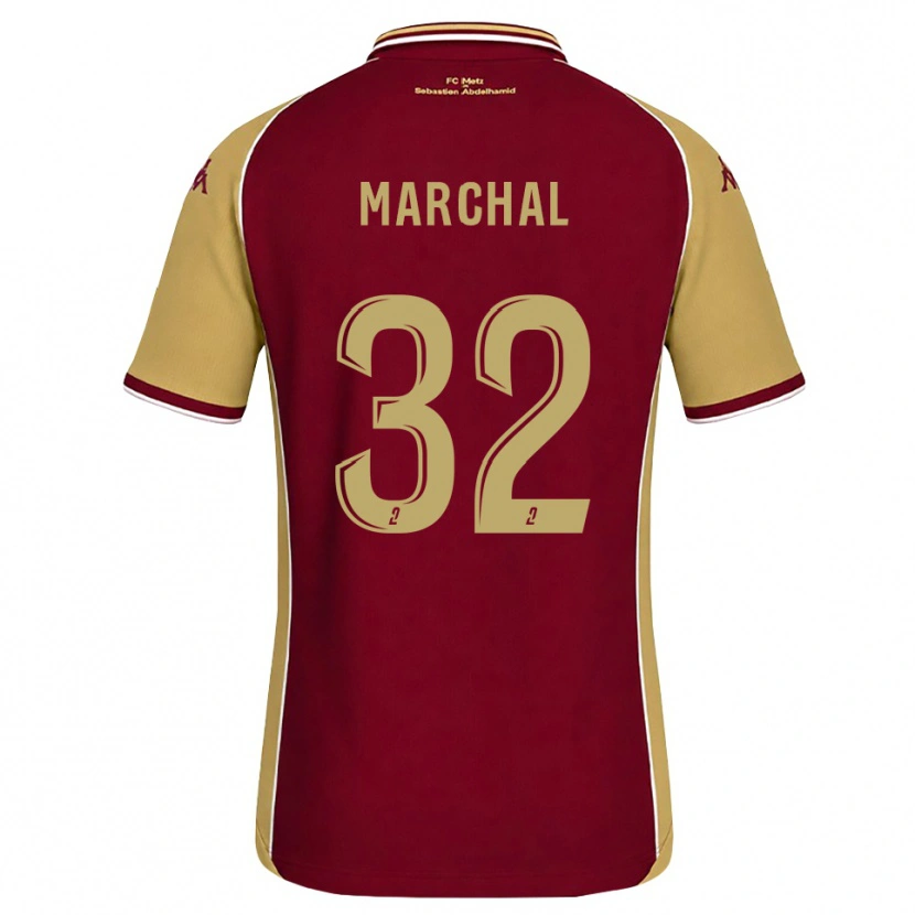 Danxen Kvinder Adam Marchal #32 Gyldenrod Mørkerød Hjemmebane Spillertrøjer 2026/27 Trøje T-Shirt