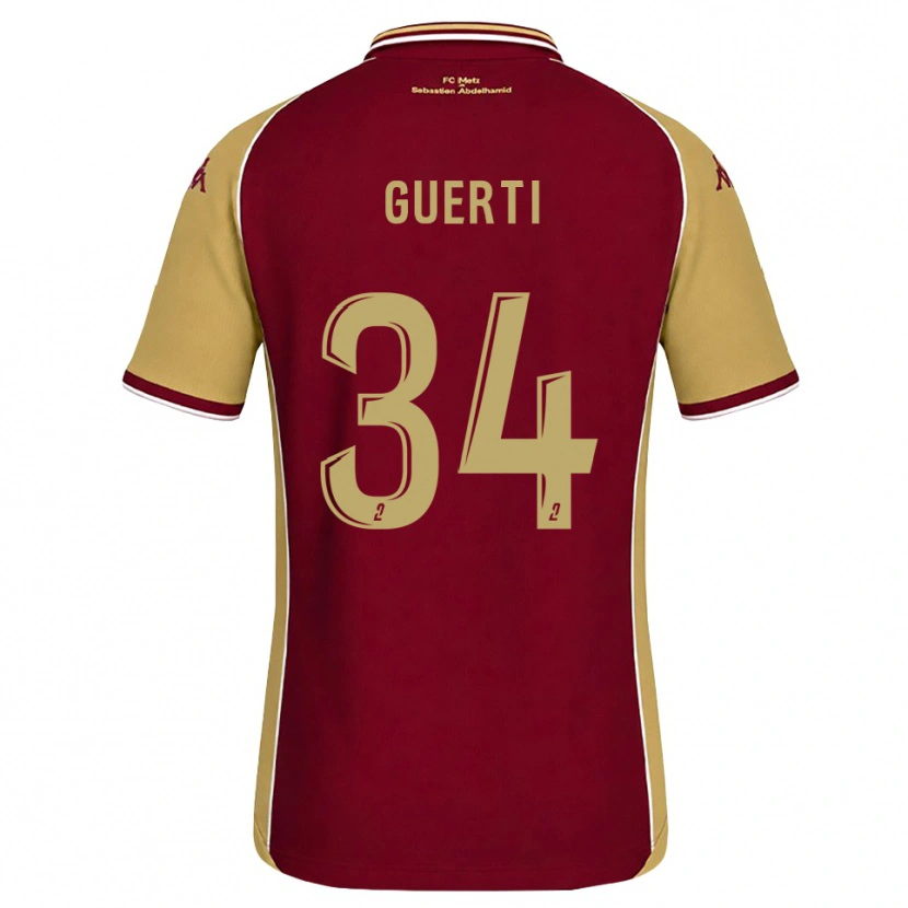 Danxen Kvinder Ismaël Guerti #34 Gyldenrod Mørkerød Hjemmebane Spillertrøjer 2026/27 Trøje T-Shirt