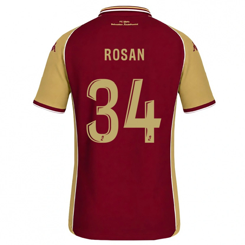 Danxen Kvinder Kaylia Rosan #34 Gyldenrod Mørkerød Hjemmebane Spillertrøjer 2026/27 Trøje T-Shirt