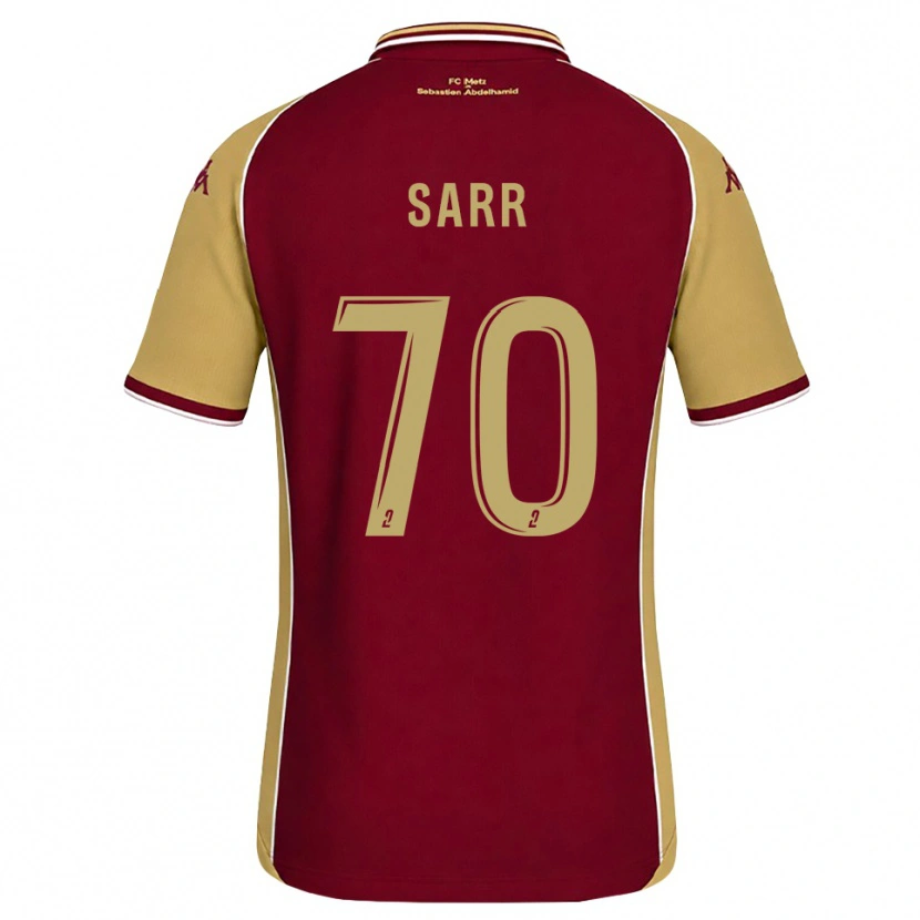 Danxen Kvinder Bouna Sarr #70 Gyldenrod Mørkerød Hjemmebane Spillertrøjer 2026/27 Trøje T-Shirt