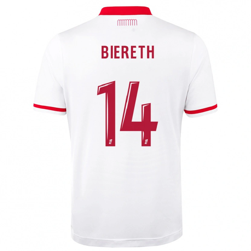Danxen Kvinder Mika Biereth #14 Rød Hvid Hjemmebane Spillertrøjer 2026/27 Trøje T-Shirt