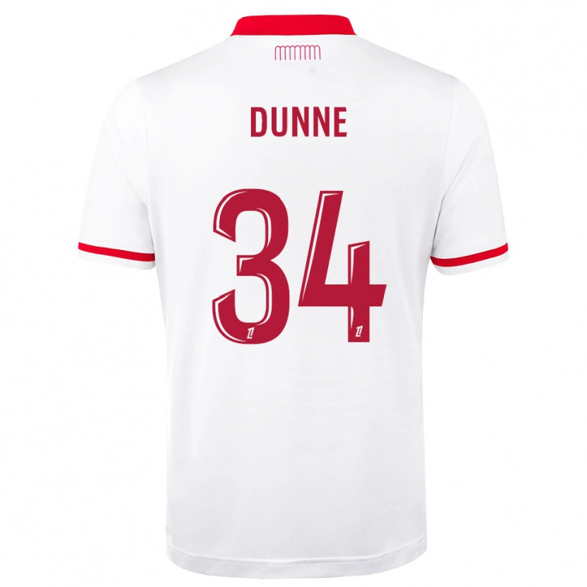 Danxen Kvinder David Dunne #34 Rød Hvid Hjemmebane Spillertrøjer 2026/27 Trøje T-Shirt