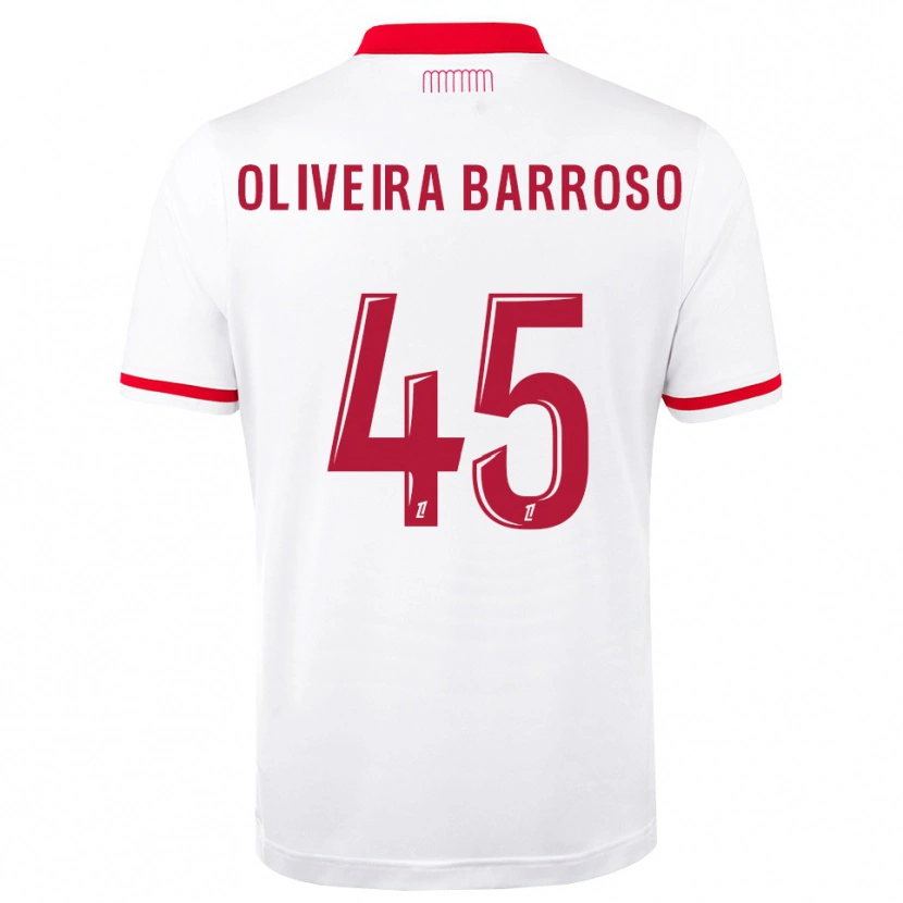 Danxen Kvinder Mickael Oliveira Barroso #45 Rød Hvid Hjemmebane Spillertrøjer 2026/27 Trøje T-Shirt