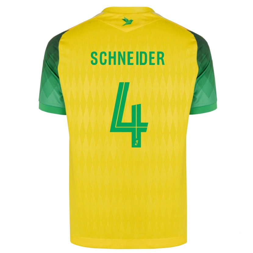 Danxen Kvinder Octave Schneider #4 Gul Grøn Rød Hjemmebane Spillertrøjer 2026/27 Trøje T-Shirt
