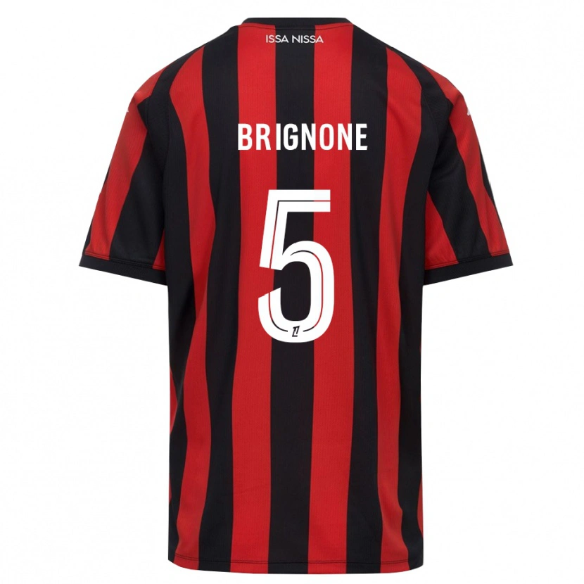 Danxen Kvinder Kenzo Brignone #5 Rød Sort Hvid Hjemmebane Spillertrøjer 2026/27 Trøje T-Shirt