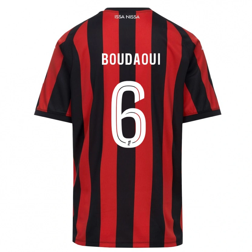Danxen Kvinder Hicham Boudaoui #6 Rød Sort Hvid Hjemmebane Spillertrøjer 2026/27 Trøje T-Shirt
