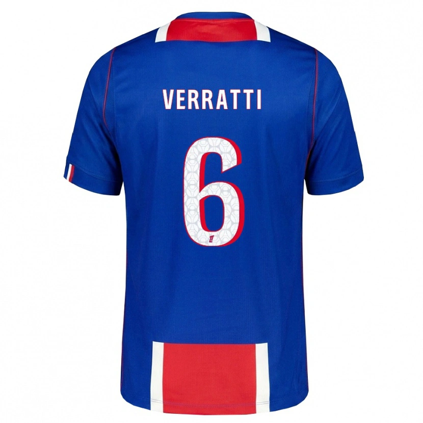 Danxen Kvinder Marco Verratti #6 Rød Hvid Blå Hjemmebane Spillertrøjer 2026/27 Trøje T-Shirt