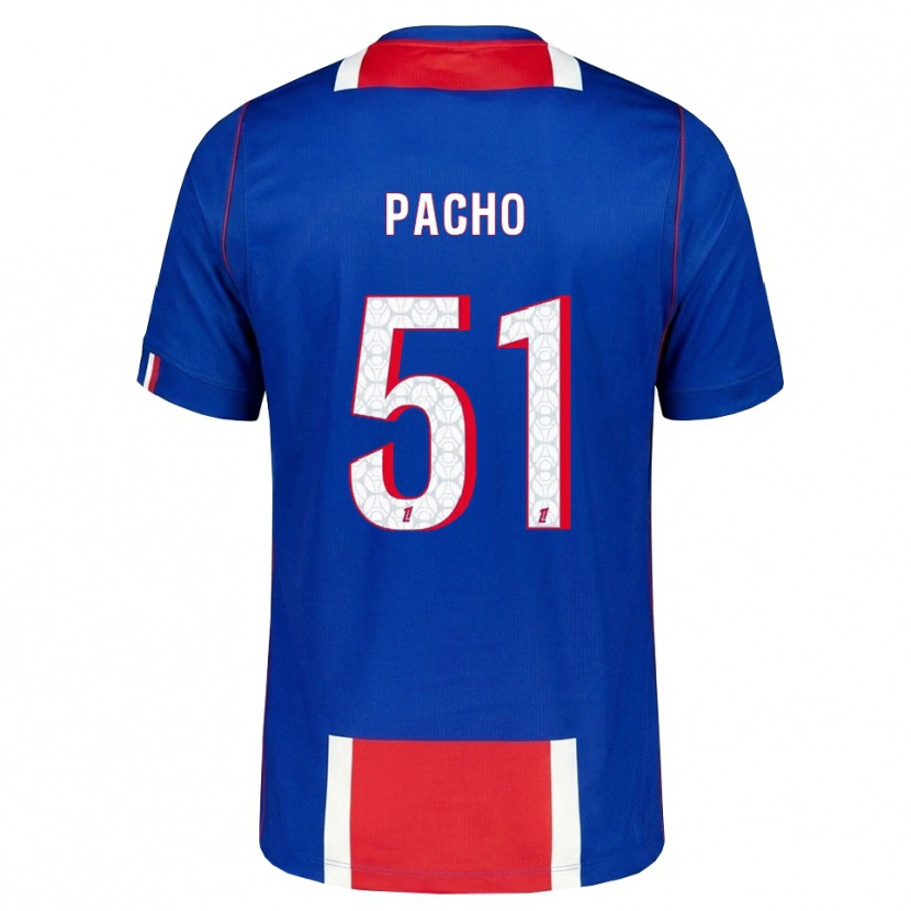 Danxen Kvinder Willian Pacho #51 Rød Hvid Blå Hjemmebane Spillertrøjer 2026/27 Trøje T-Shirt