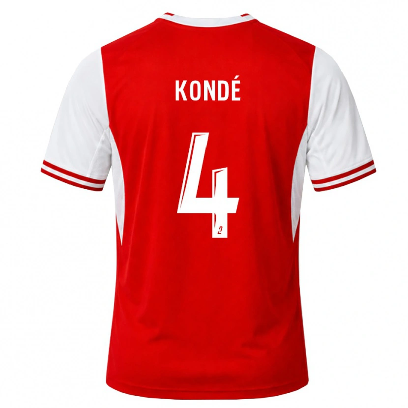 Danxen Kvinder Jean-Charles Kondé #4 Rød Hvid Hjemmebane Spillertrøjer 2026/27 Trøje T-Shirt