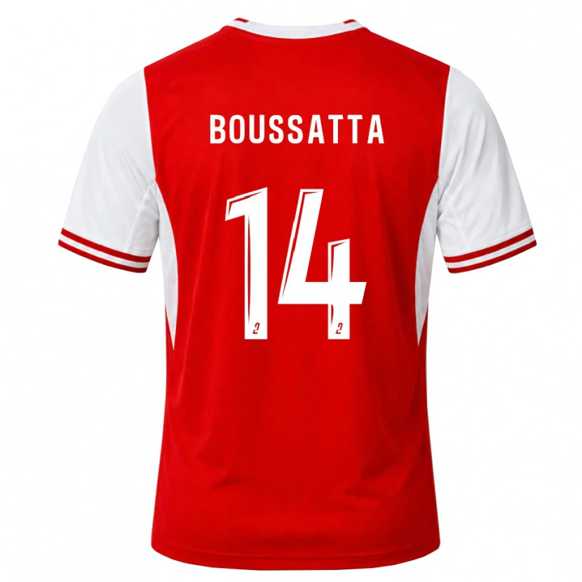 Danxen Kvinder Naïl Boussatta #14 Rød Hvid Hjemmebane Spillertrøjer 2026/27 Trøje T-Shirt