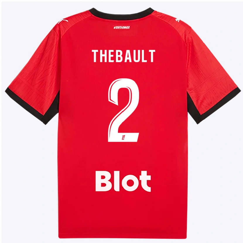 Danxen Kvinder Yaël Thébault #2 Rød Sort Hvid Hjemmebane Spillertrøjer 2026/27 Trøje T-Shirt