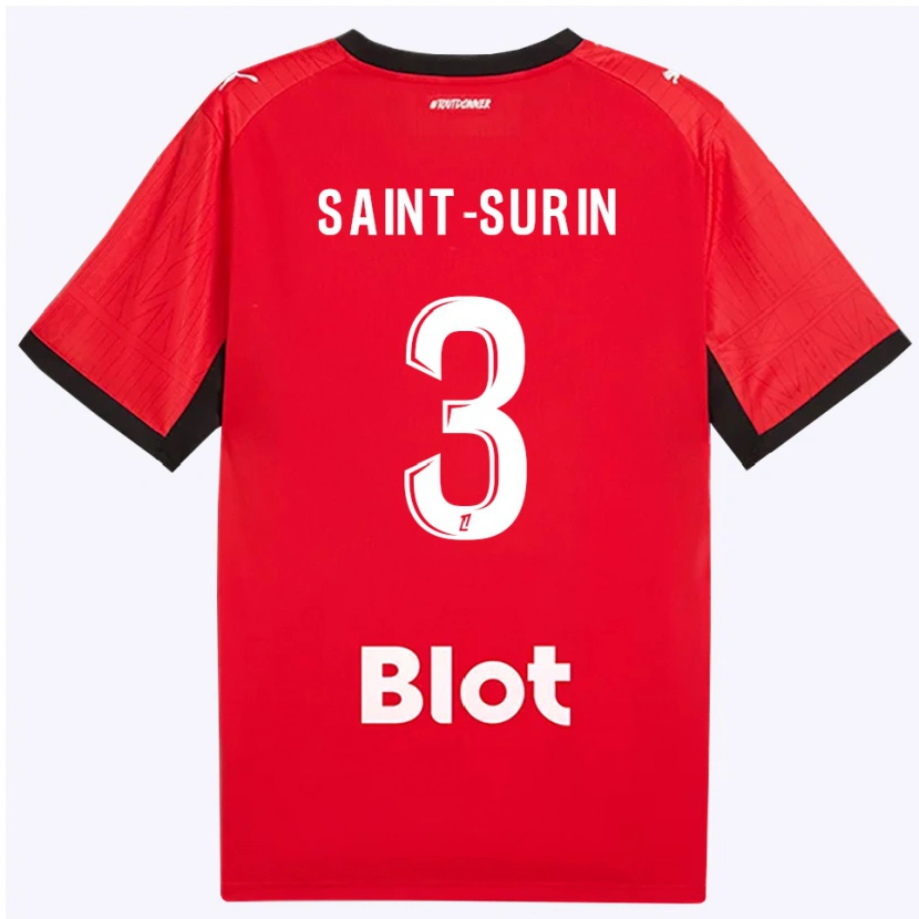 Danxen Kvinder Rio Saint-Surin #3 Rød Sort Hvid Hjemmebane Spillertrøjer 2026/27 Trøje T-Shirt