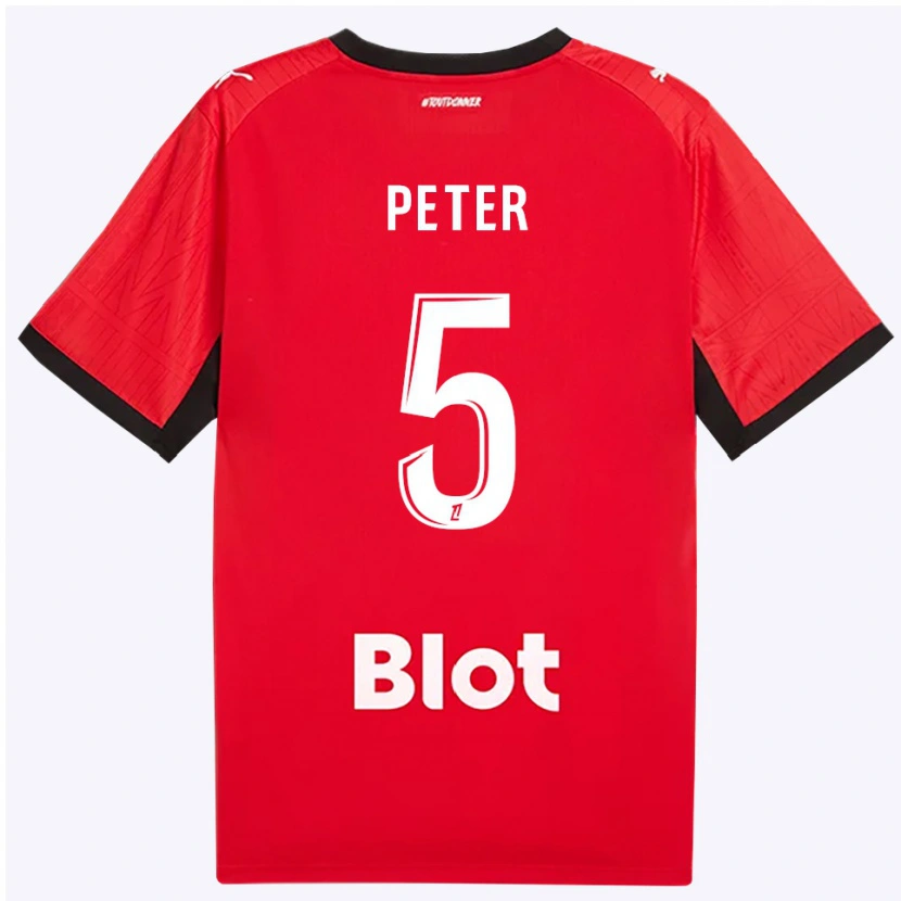 Danxen Kvinder Joseph Peter #5 Rød Sort Hvid Hjemmebane Spillertrøjer 2026/27 Trøje T-Shirt