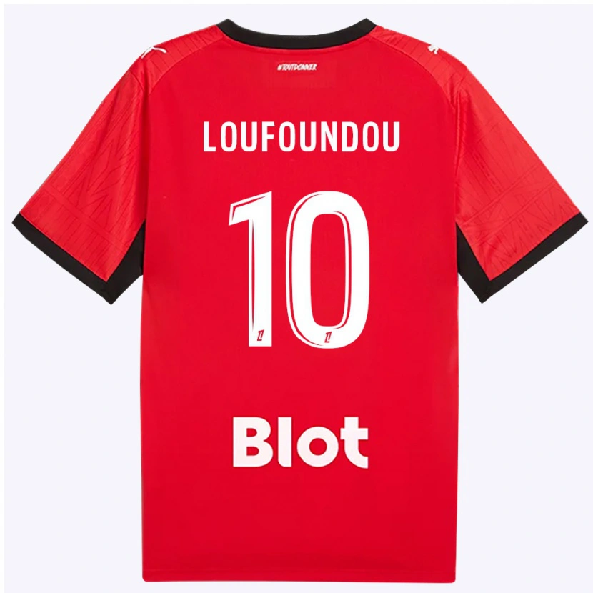 Danxen Kvinder Noah Loufoundou #10 Rød Sort Hvid Hjemmebane Spillertrøjer 2026/27 Trøje T-Shirt