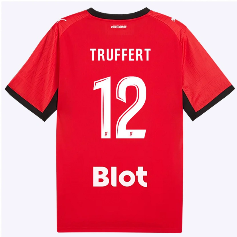 Danxen Kvinder Florian Truffert #12 Rød Sort Hvid Hjemmebane Spillertrøjer 2026/27 Trøje T-Shirt