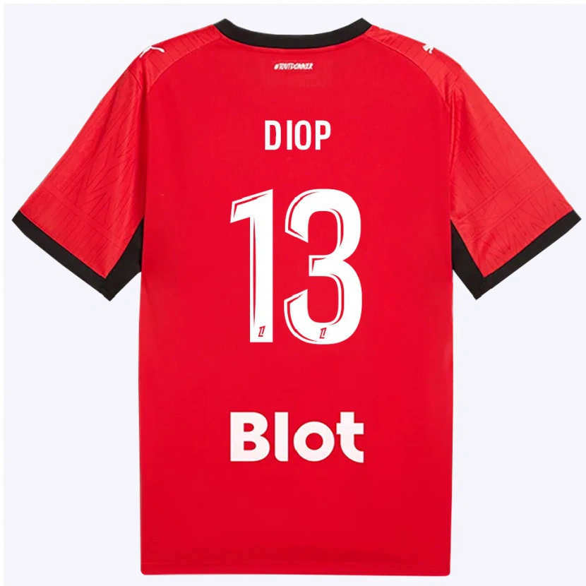 Danxen Kvinder Noham Diop #13 Rød Sort Hvid Hjemmebane Spillertrøjer 2026/27 Trøje T-Shirt